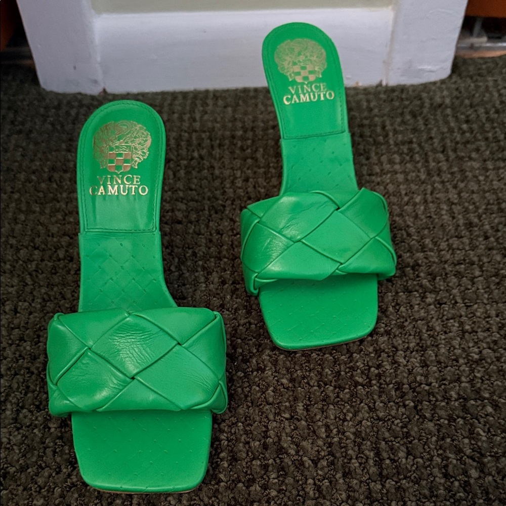 Vince Camuto Emerald Woven Slide Sandals